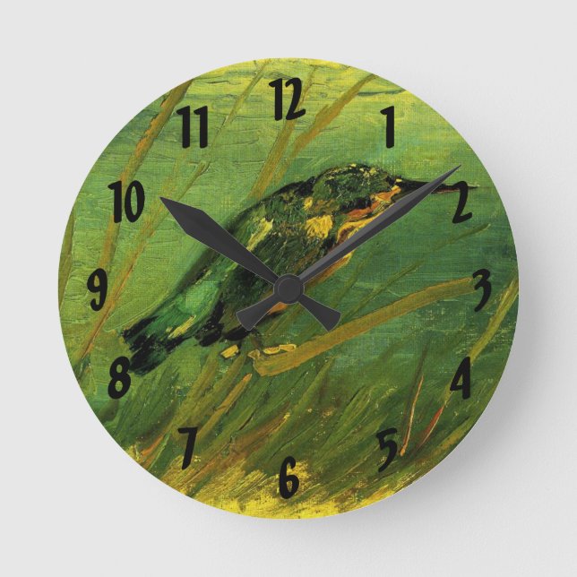 Kingfisher by Vincent van Gogh Round Clock (Front)