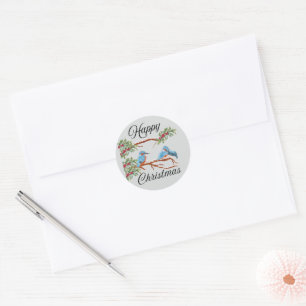 Kingfisher Christmas Classic Round Sticker