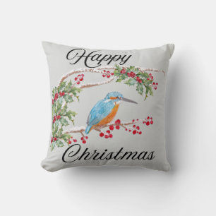 Kingfisher Christmas   Cushion