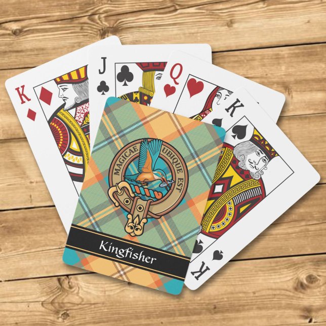 Kingfisher Crest over Tartan Playing Cards (Creator Uploaded)