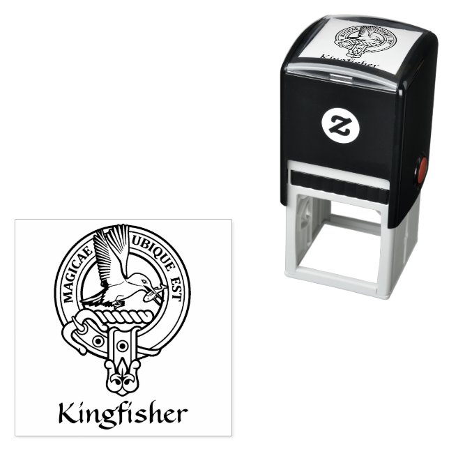 Kingfisher Crest Self-inking Stamp (In Situ)