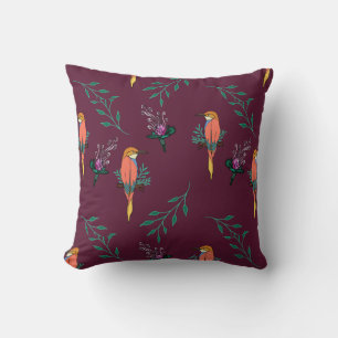 Kingfisher design on throw pillow