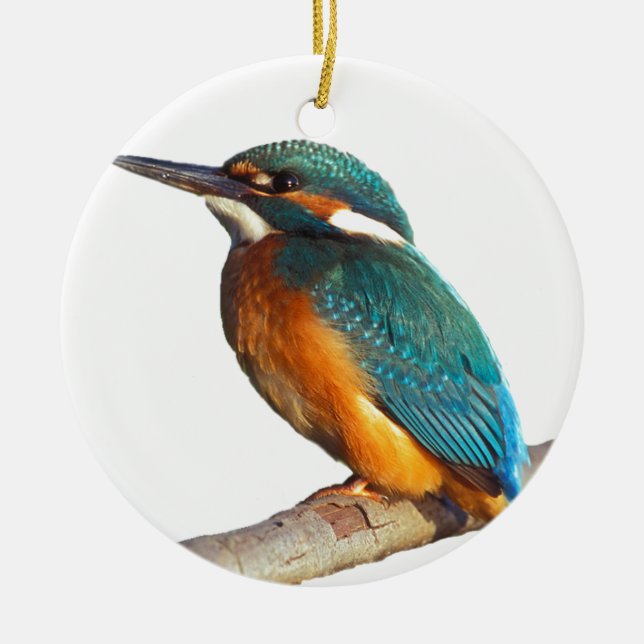 "Kingfisher" design products Ceramic Tree Decoration (Front)