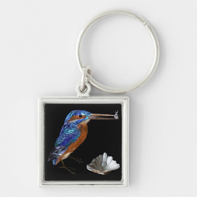 KINGFISHER  , Electric Blue, Black Key Ring (Front)
