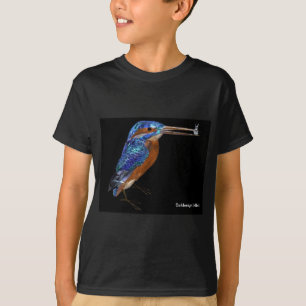 KINGFISHER  , Electric Blue, Black T-Shirt