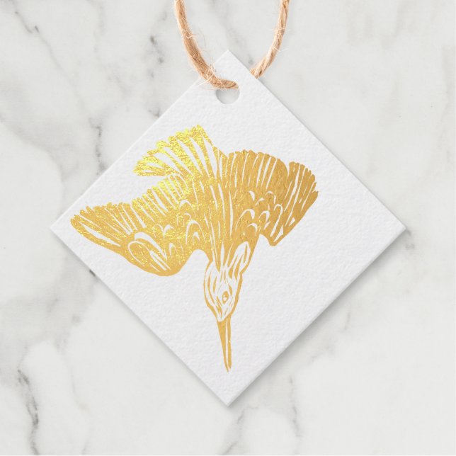 kingfisher Gold Favour Tag (Front)
