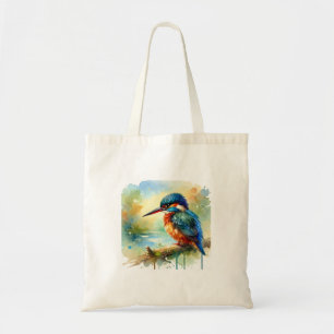 Kingfisher Harmony 121024AREF136 - Watercolor Tote Bag