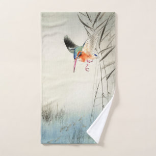Kingfisher Hunting - Ohara Koson -  Hand Towel