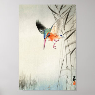 Kingfisher Hunting - Ohara Koson - Vintage Art 8 Poster