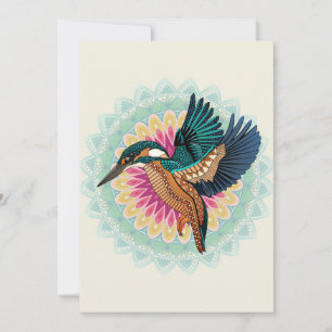 kingfisher mandala holiday card