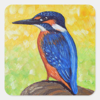Kingfisher Painting Square Sticker