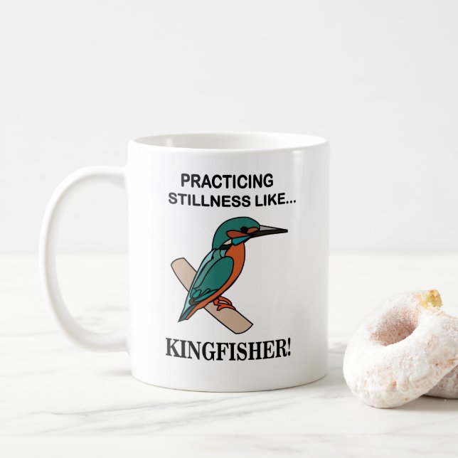 Kingfisher Practicing Stillness Like Kingfisher Coffee Mug (With Donut)