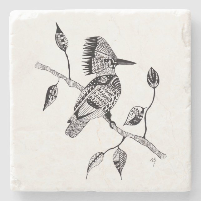 Kingfisher Stone Coaster (Front)