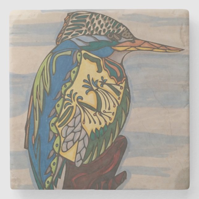 Kingfisher Stoneware Coaster (Front)