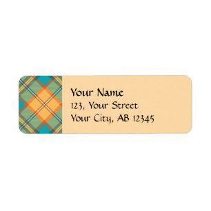Kingfisher Tartan Label Return Address Label