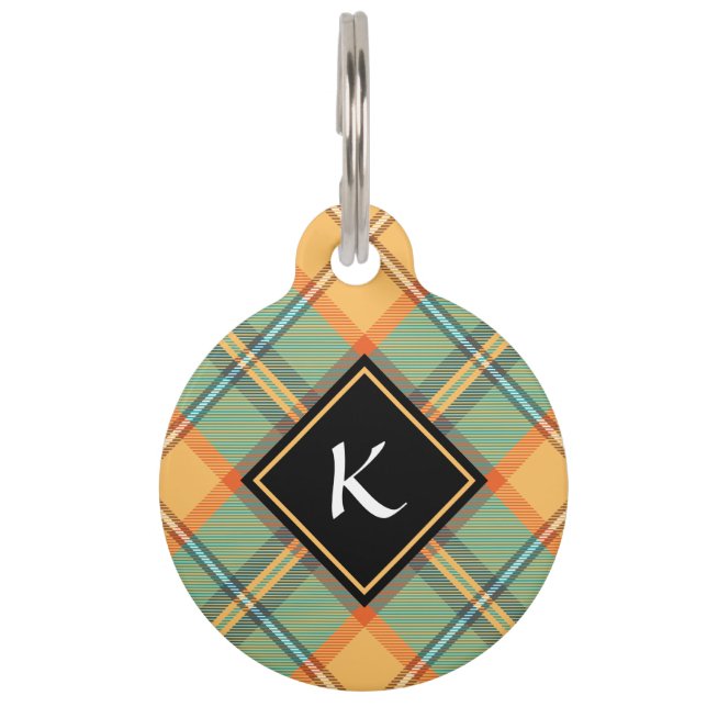 Kingfisher Tartan Pet ID Tag (Front)