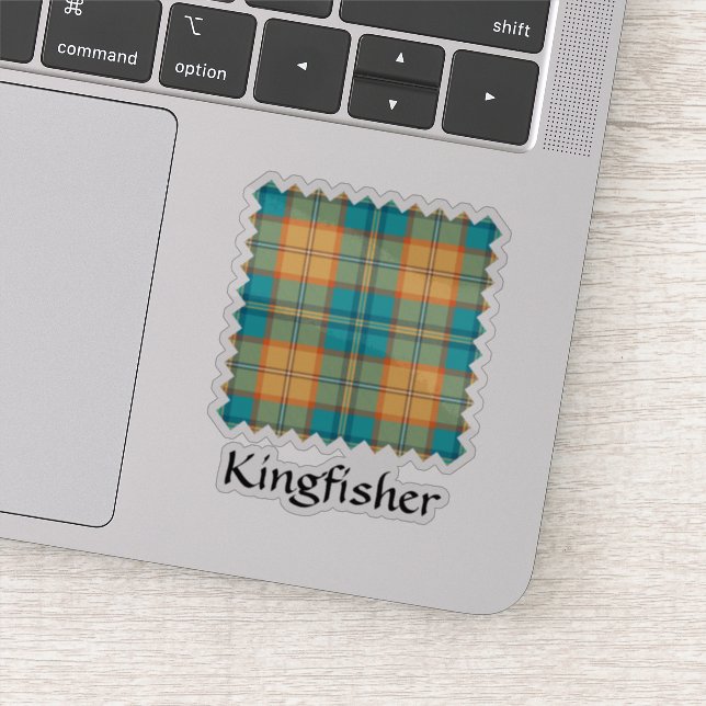 Kingfisher Tartan Sticker (Detail)