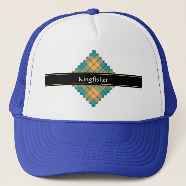 Kingfisher Tartan Trucker Hat (Front)