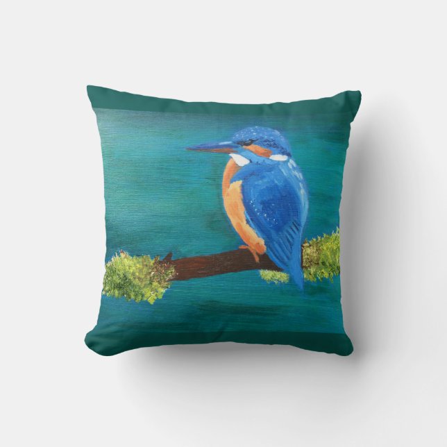 Kingfisher throw cushion (Front)