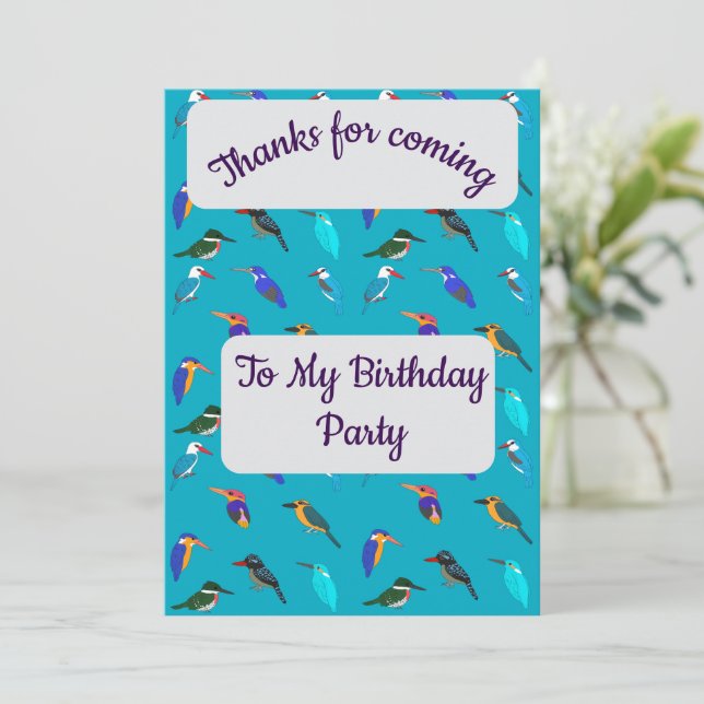 Kingfishers Thank you Card (Standing Front)