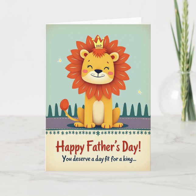 Kingly Feline Fathers Day Card (Front)