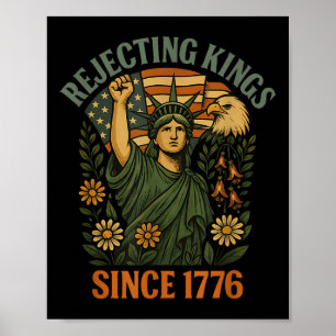 Kings 1776 Foxglove Daisy Tulip Flowers Bald Eagle Poster