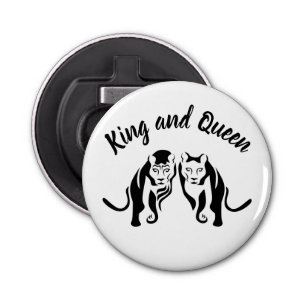 Kings and Queens Black Leo Lion and Lioness Bottle Opener
