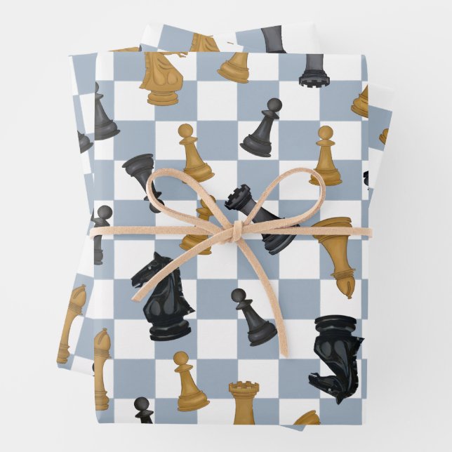 Kings and Queens Chess Chessmaster Game Wrapping Paper Sheet (In situ)