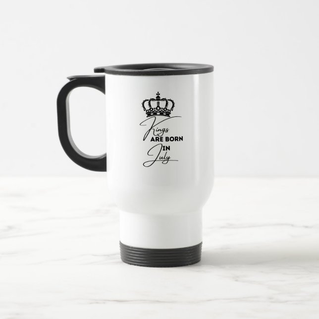 Kings Are Born in July – Birthday Mug for Men (Left)