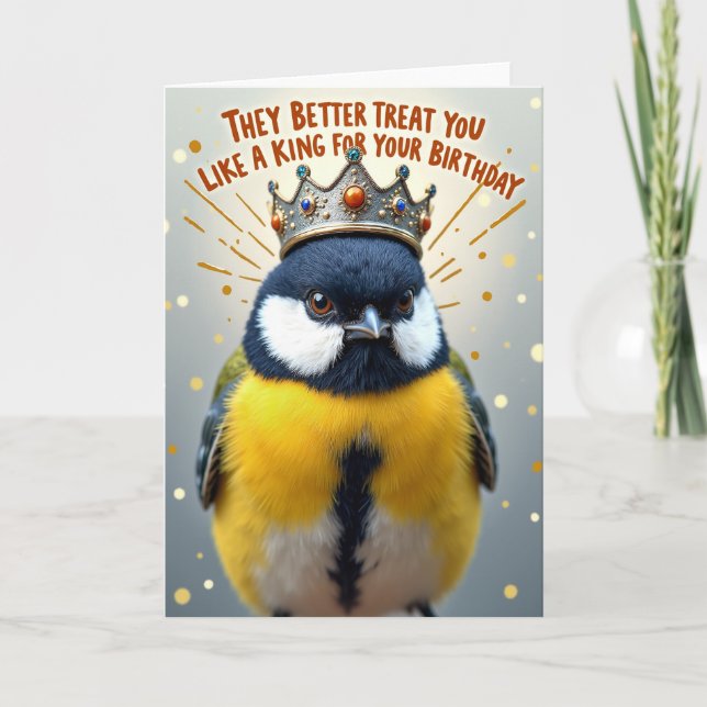 Kings Bird Birthday Card (Front)