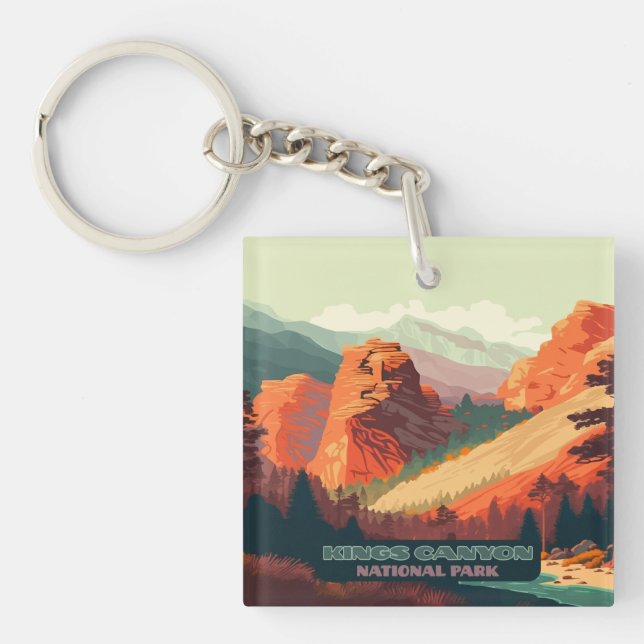 Kings Canyon National Park California Mountains Key Ring (Front)