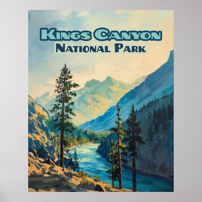 Kings Canyon National Park California Vintage Poster (Front)