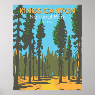 Kings Canyon National Park General Grant Vintage Poster