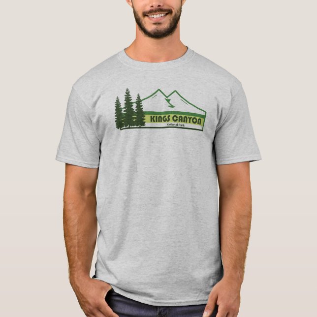 Kings Canyon National Park Green Stripes T-Shirt (Front)