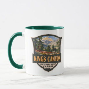 Kings Canyon National Park Illustration Retro Art Mug