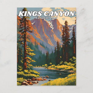 Kings Canyon National Park illustration retro Deco Postcard