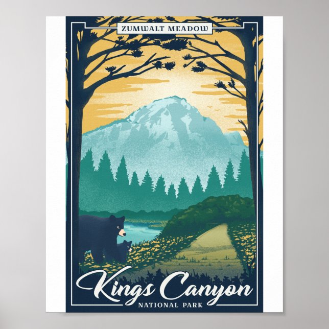 Kings Canyon National Park Litho Artwork Poster (Front)