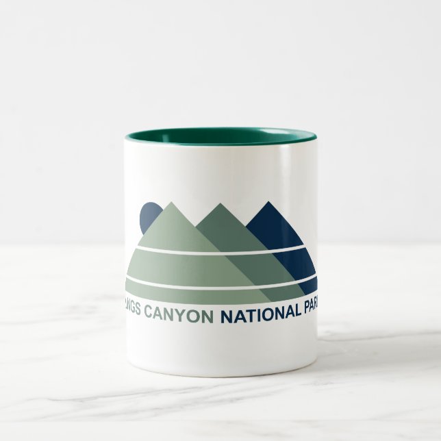 Kings Canyon National Park Mountain Sun Two-Tone Coffee Mug (Center)