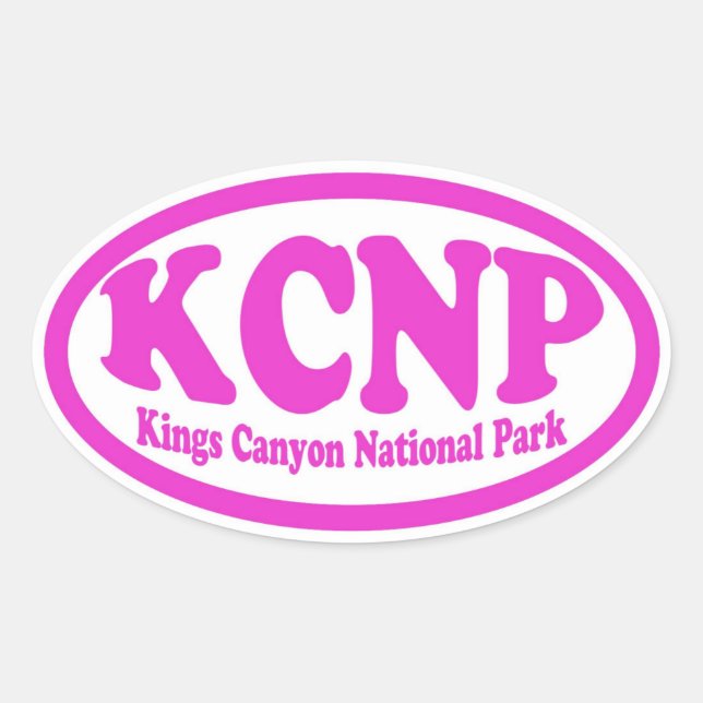 Kings Canyon National Park pink oval sticker (Front)