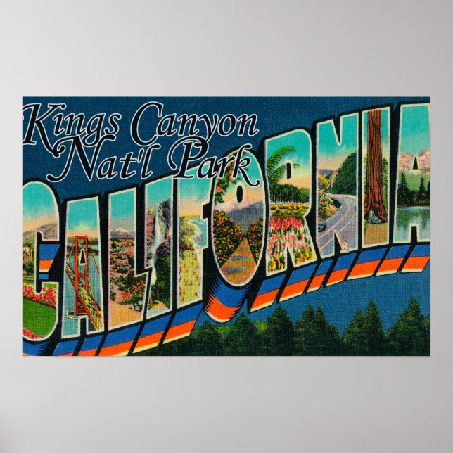 Kings Canyon Nat'l Park, CA - Large Letter Scene Poster (Front)