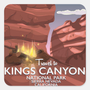 Kings Canyon Sierra Nevada Travel poster Square Sticker