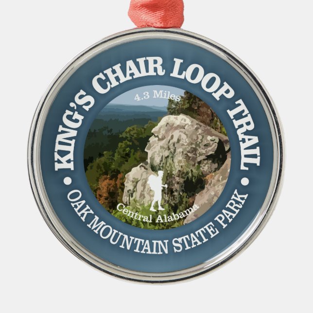 King's Chair Loop (rd) Metal Ornament (Front)