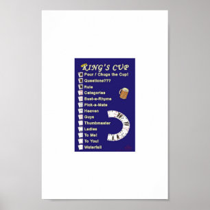 King's Cup Drinking Game Rules Poster
