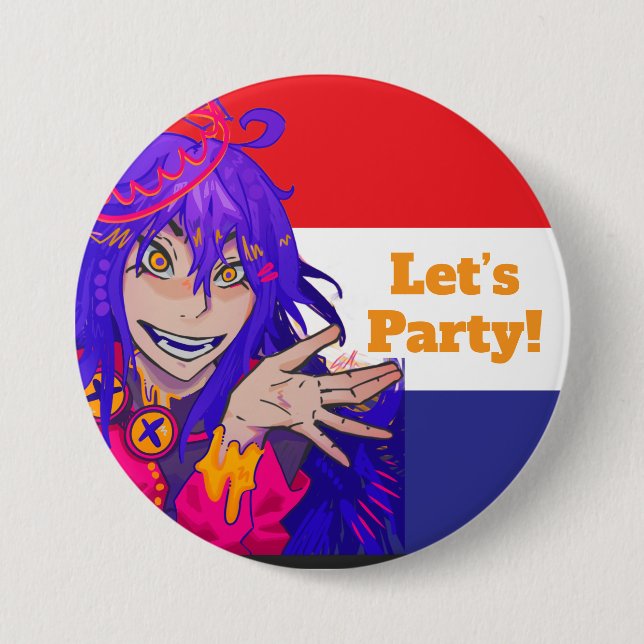 King's Day anime 7.5 Cm Round Badge (Front)