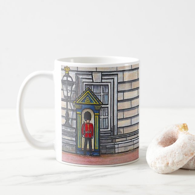 Kings Guard Painting Coffee Mug (With Donut)