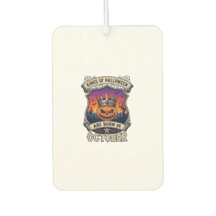 Kings Halloween Are Born October Crown Pumpkin Bat Car Air Freshener