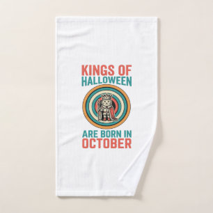 Kings Of Halloween October Birthday Vintage Shirt_ Hand Towel