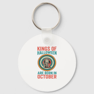Kings Of Halloween October Birthday Vintage Shirt_ Key Ring