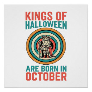 Kings Of Halloween October Birthday Vintage Shirt_ Poster