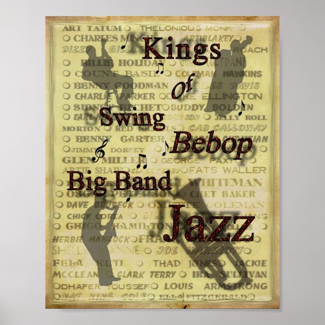 Kings of Swing Bebop Big Band Jazz Poster Print (Front)